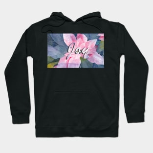 Poinsettia Watercolor with Joy Message Hoodie